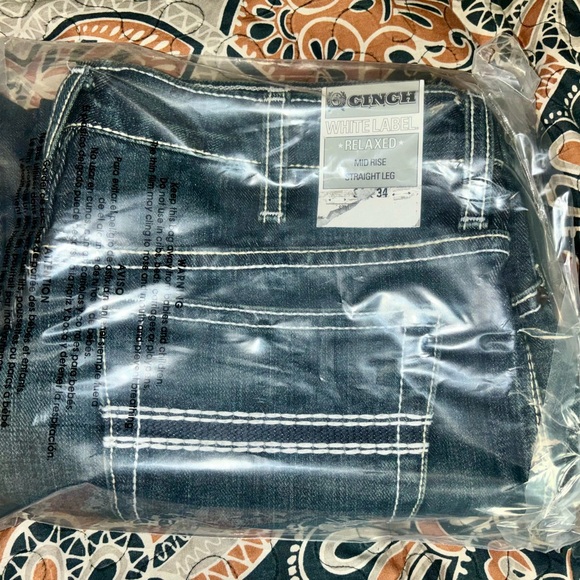 New with tags mens CINCH white label relaxed, mid rise,straight leg SIZE 34x34 - Picture 4 of 4